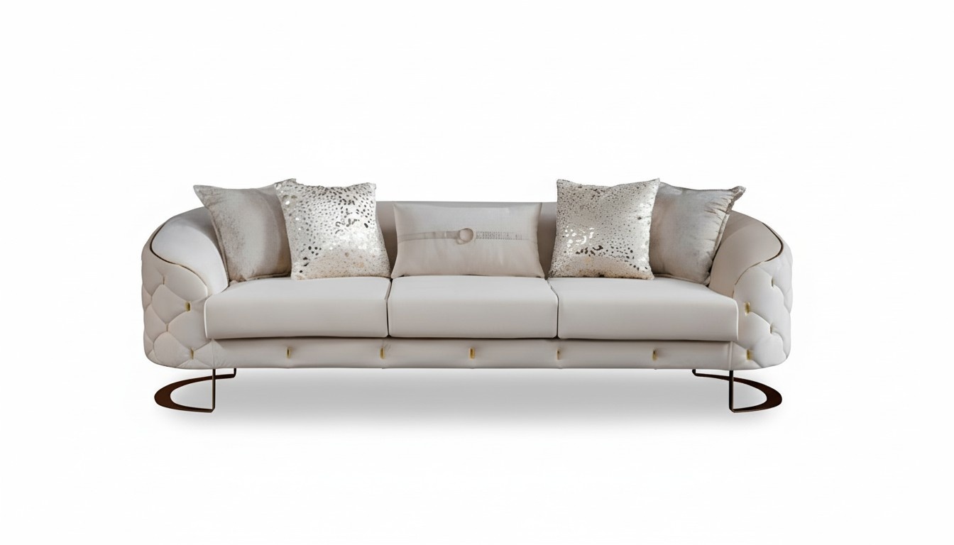 Ovale Couch Dreisitzer Couchen Möbel Sofa Einrichtung Wohnzimmer Sofas