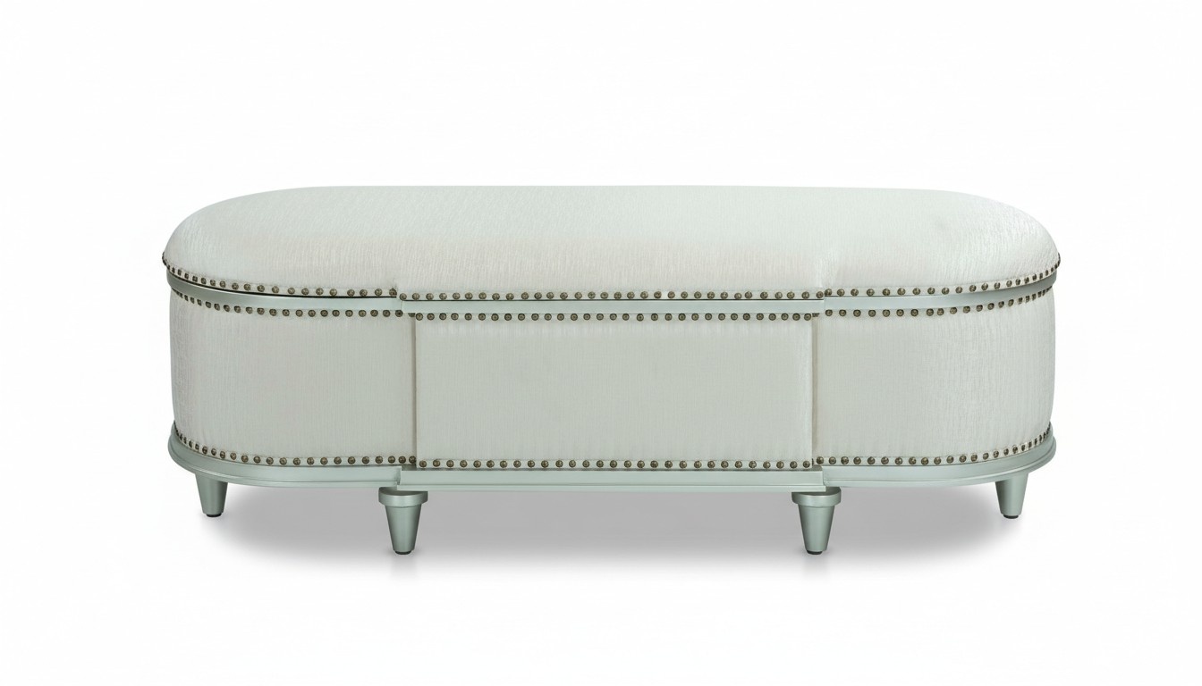 Ovaler Hocker Truhe Klassische Fußstützen Fußhocker Bank Sitzbank Ottomane