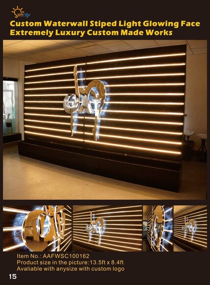 Wandpaneel Wasserwand LED Design Wände Trennwand Wasser Fall