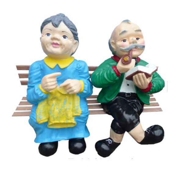 Deko Figur Statue Skulptur 64cm Figuren Statuen Skulpturen Rentner Paar