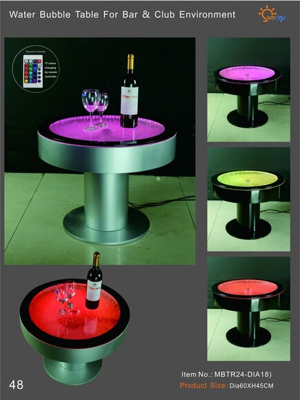 Design Tisch Couchtisch Wasser Säulen Säule Sofa Tische LED Beleuchtet