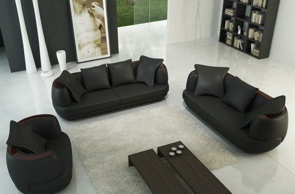 Sofagarnitur Couch Polster Leder Sofa 3+2+1 Klassische Couchen Royal