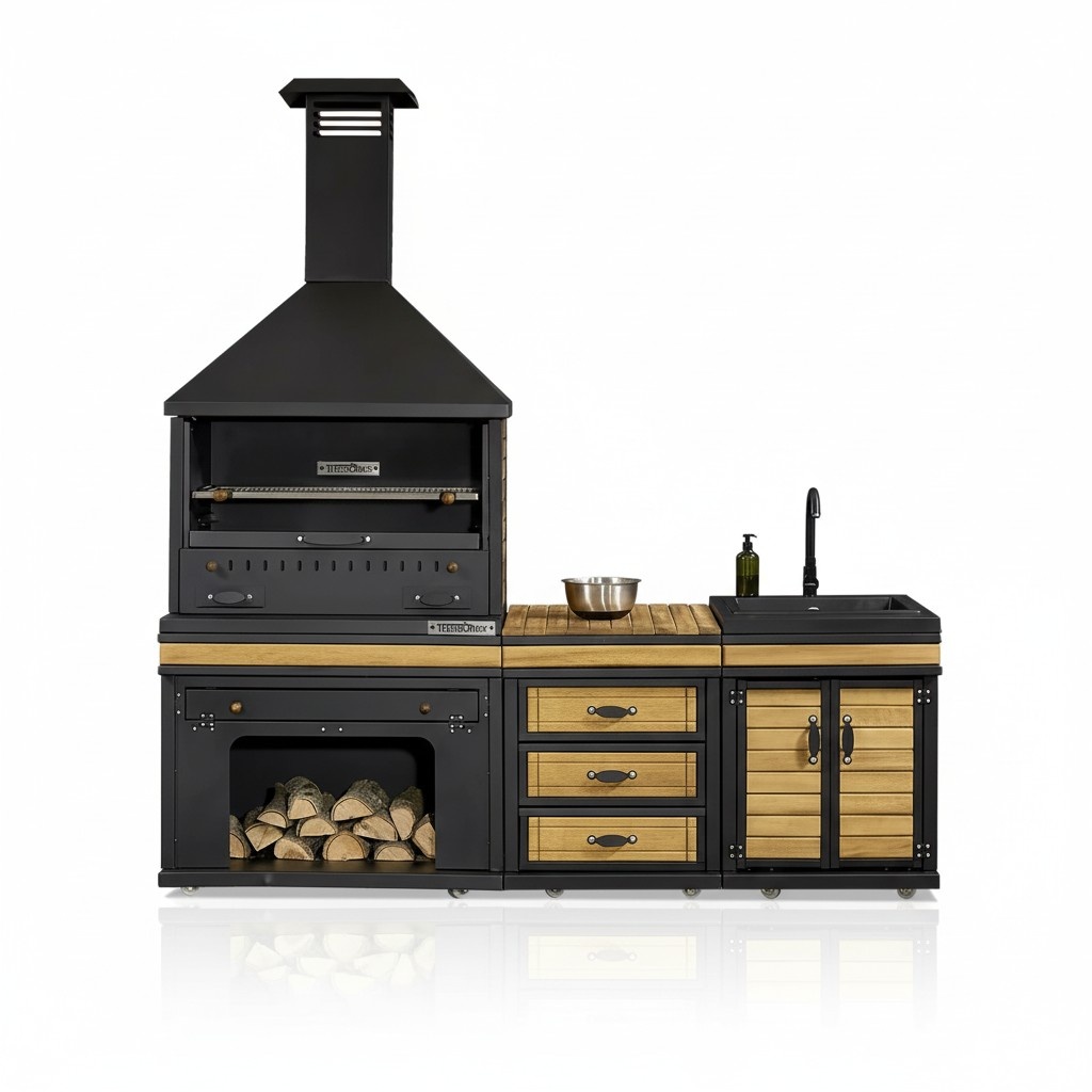 Perfekt für Sommergerichte: Außenküche für entspannte Gartenpartys.