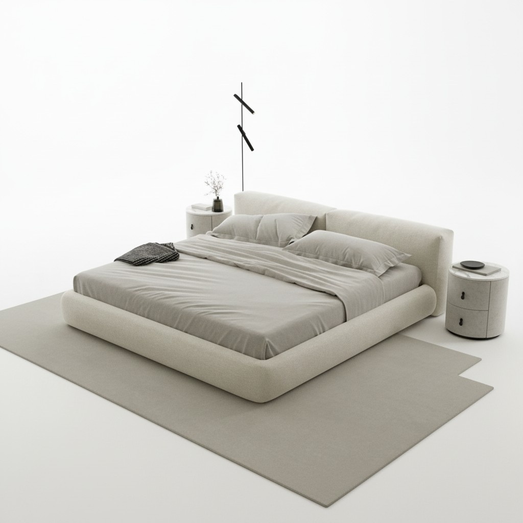 Polsterbett Grau Modernes Design Komfort Schlafen Stilvolles Luxusbett Elegant