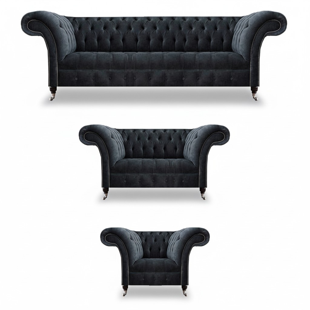 Polstermöbel Luxuriöse Design Sofas Komplett 3tlg Wohnzimmer Sofagarnitur