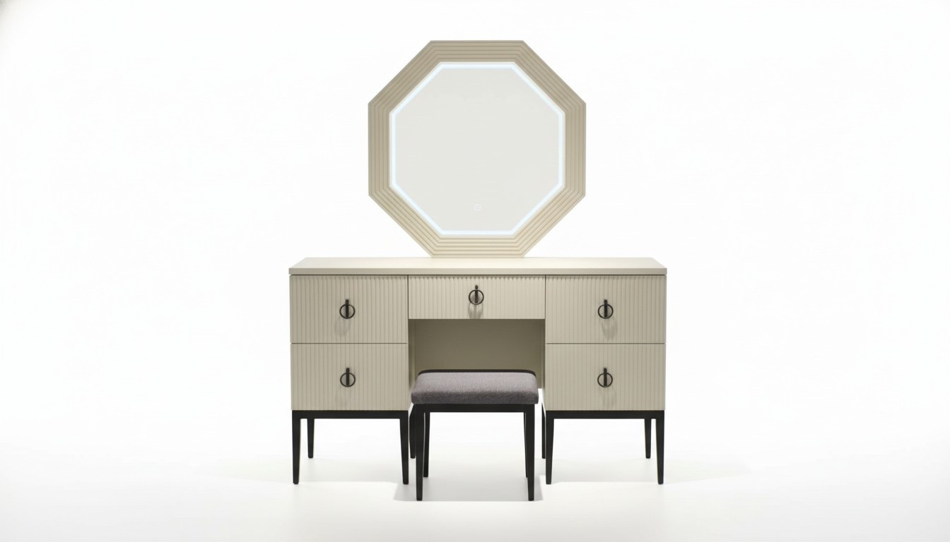 Praktisch Modern und Neu Schlafzimmer Schminktisch mit Spiegel und Hocker