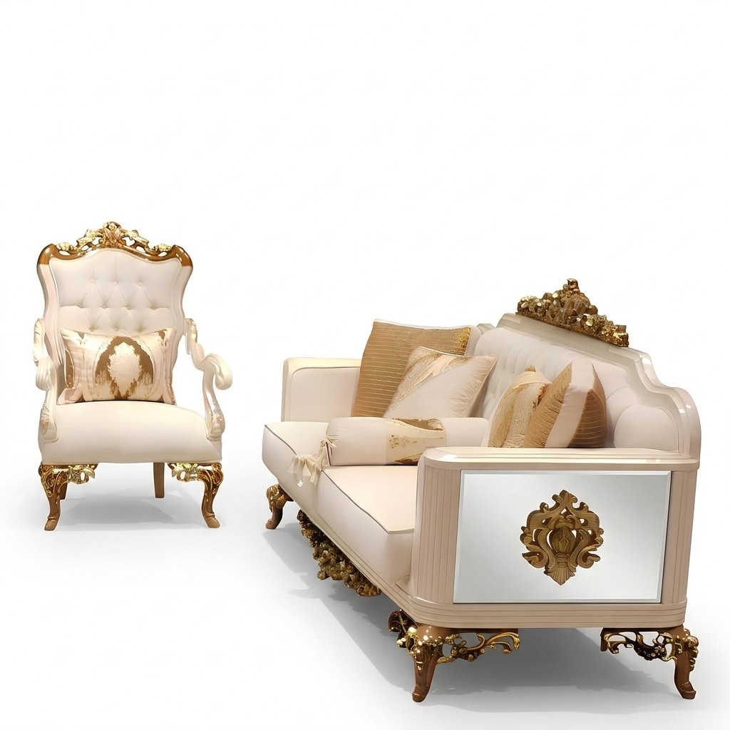 Premium Wohnzimmer Set Möbel set 2x Sofa 3 Sitzer Moderner Wohnzimmer