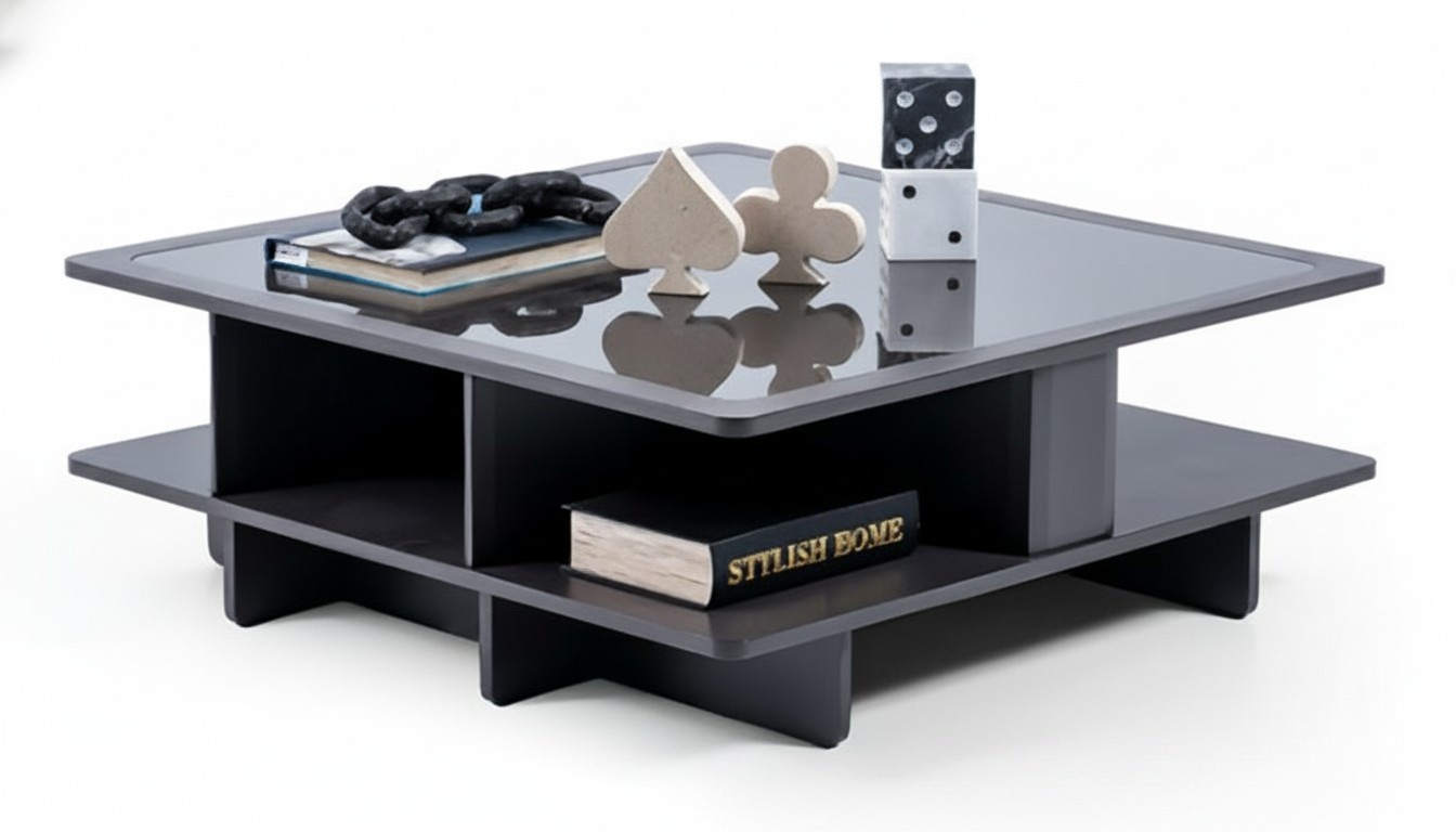Quadratischer Sofatisch Glas Lounge Beistell Tisch Glastische Couchtisch