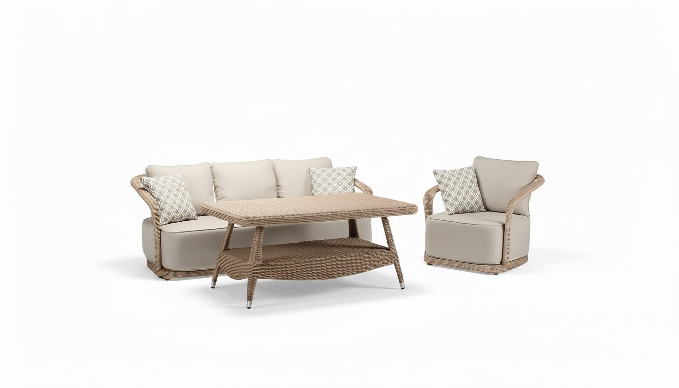 Rattanmöbel Garnitur Balkonmöbel Loungemöbel Terrassenmöbel Gartenlounge 3tlg