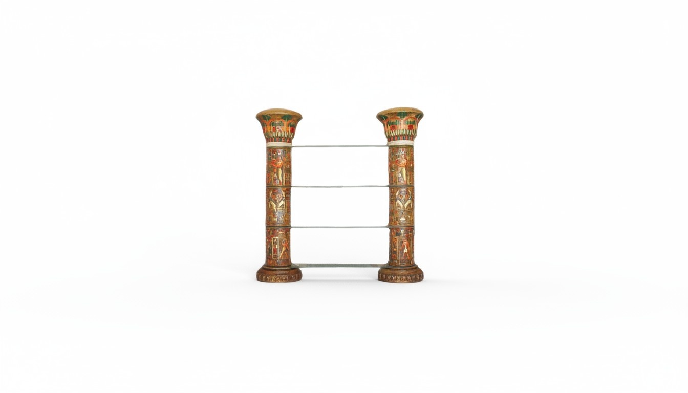 Regal Glas Vitrine Ägyptische Regale Vitrinen XXL Säulen 180cm Säule