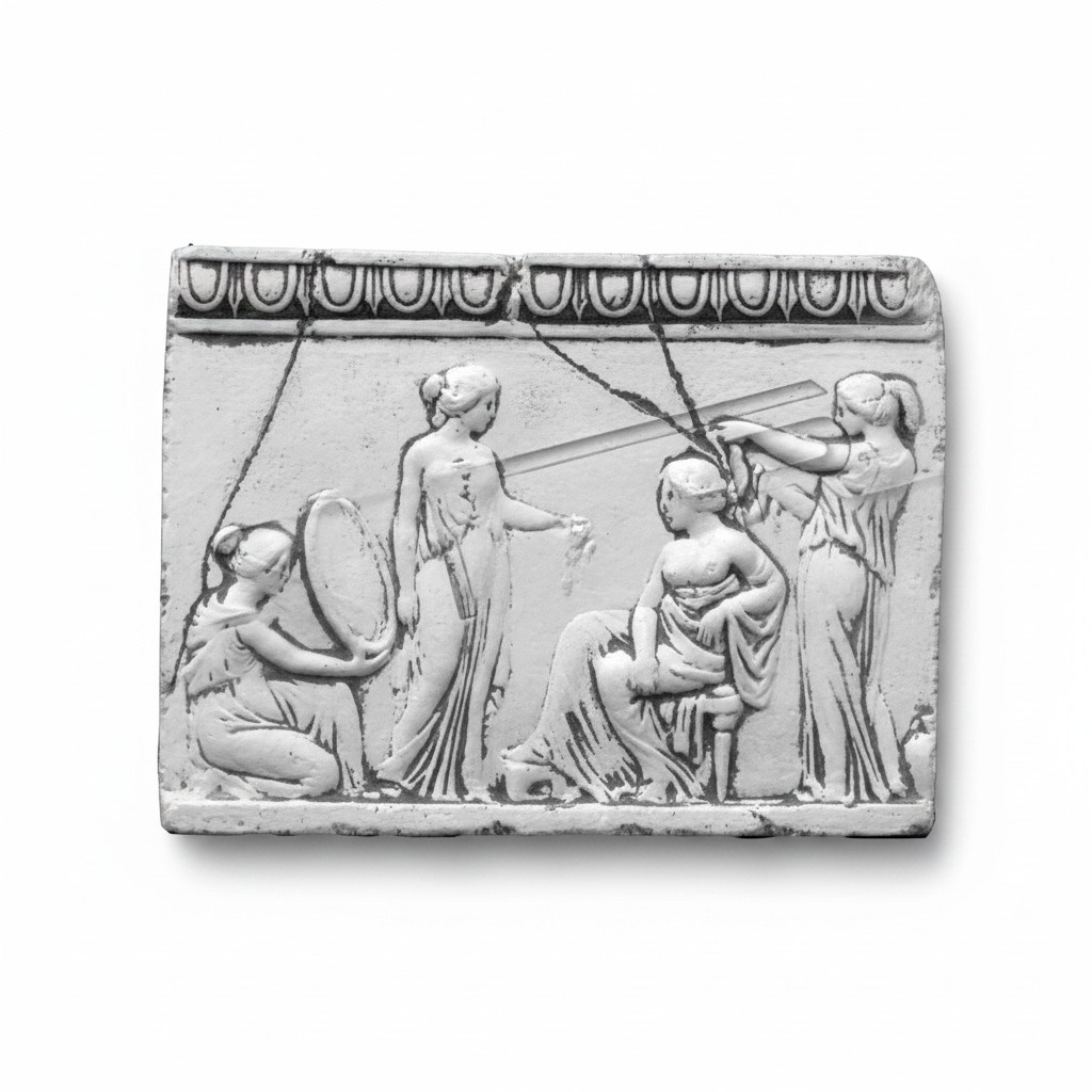 Relief Damen Antike Kunst Wandrelief Wand Bild Bilder Stein Platte 44x33cm