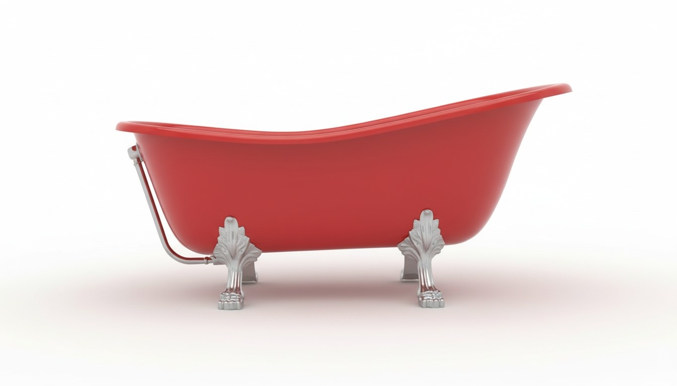 Rote Designer Badewanne Freistehende Luxus Wanne in Rot Wannen Bad Acryl Zimmer