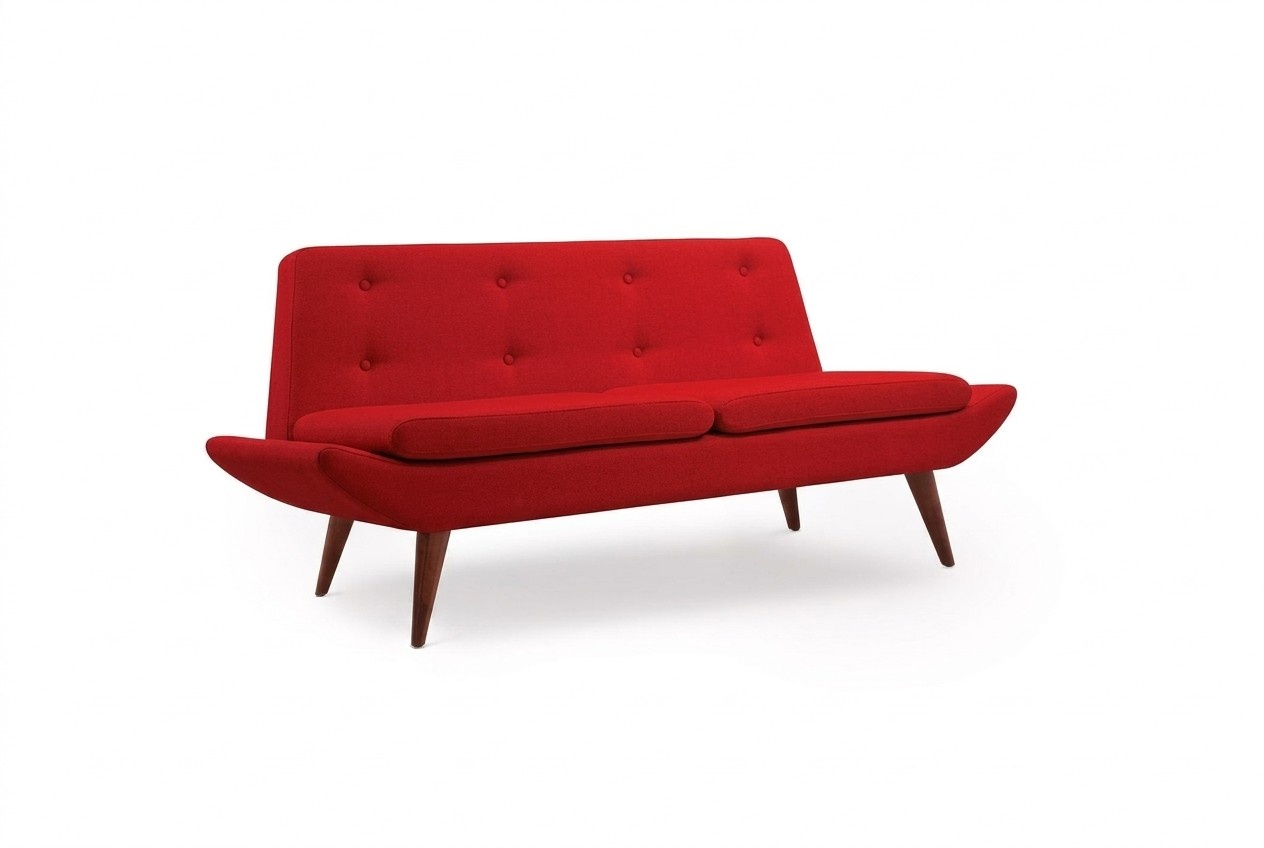 Roter Zweisitzer Arbeitszimmermöbel Designer Luxus Polstersofa Möbel