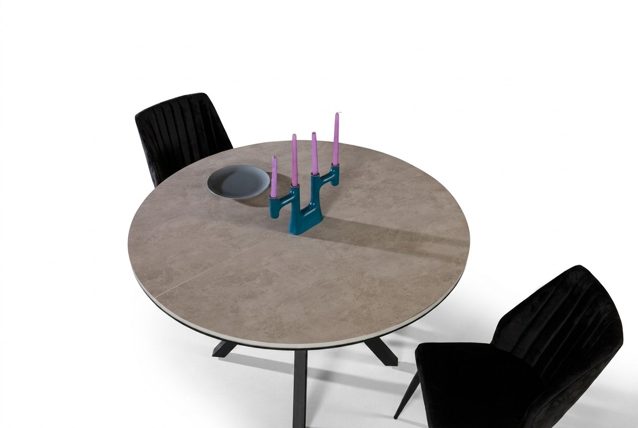 Rund Esstisch Ausziehbar Esszimmertisch Küchentisch Holz Grau Tische