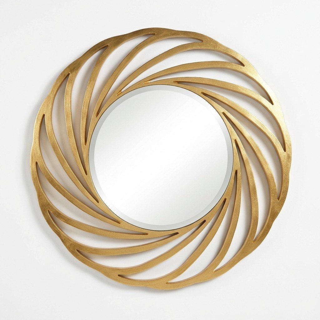 Rund Spiegel Hängespiegel Holz Modern Wandspiegel Spieglein Design 90x90