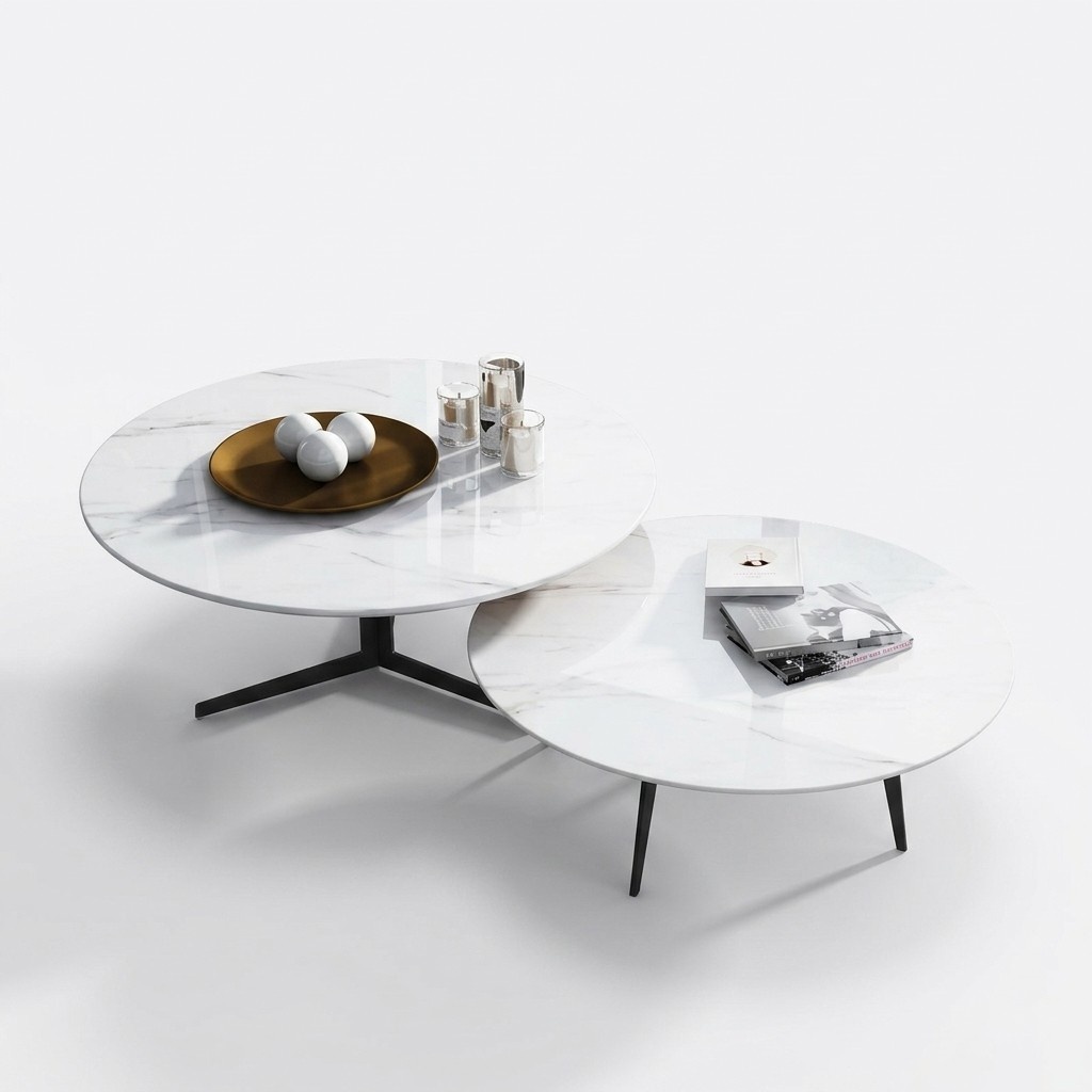 Runde Set 2x Couchtisch Kaffeetisch Beistelltisch Designer Wohnzimmer