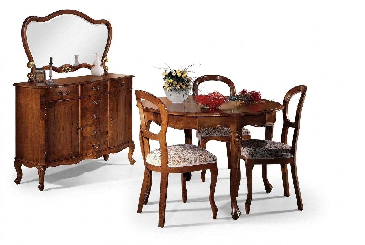 runde Tisch Stühle 4tlg Esszimmer Holztisch Esszimmer Set Stuhl Esstisch Gruppe