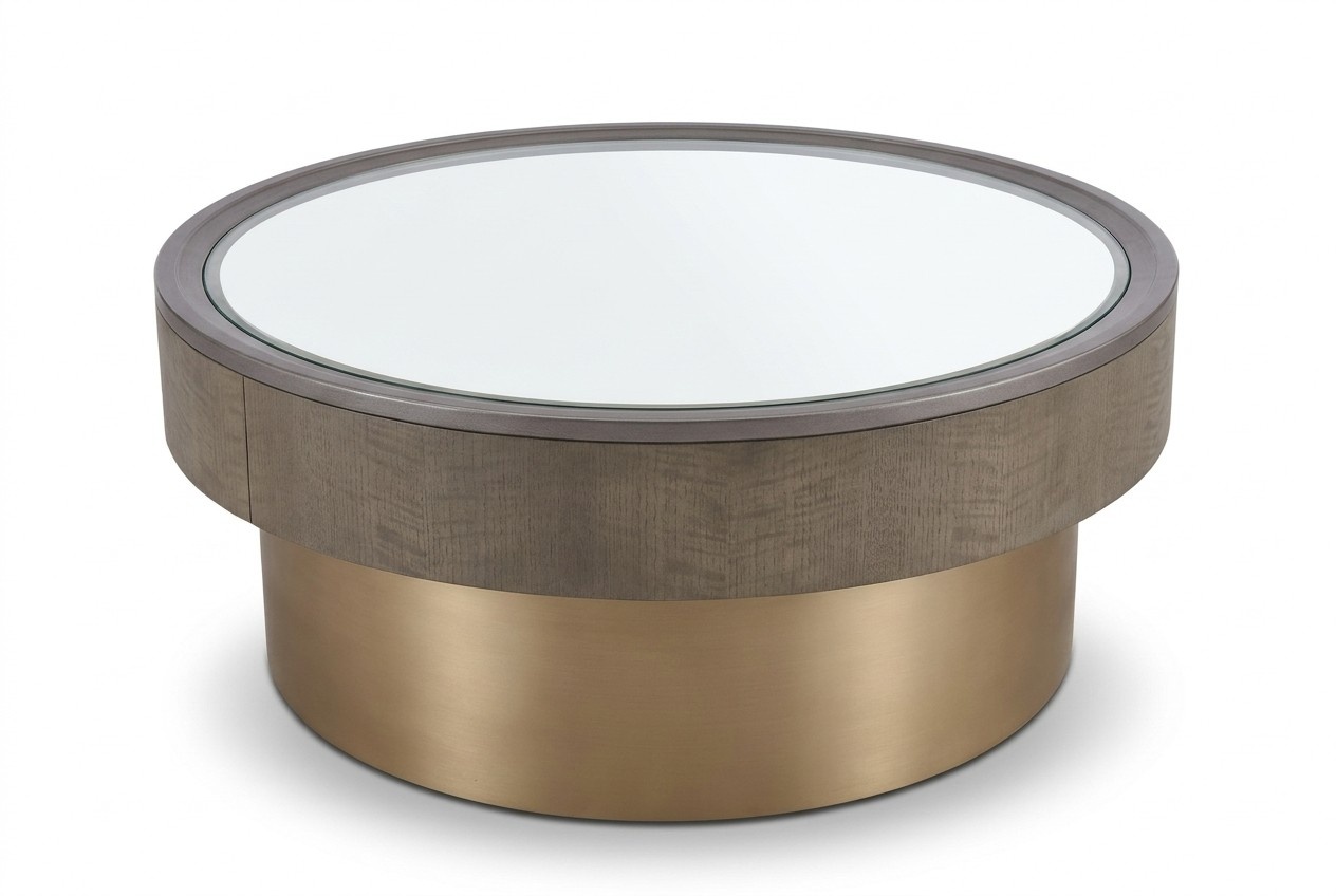 Runder Design Couchtisch Glas Rundtisch Beistell Tische Runde Sofa Luxus