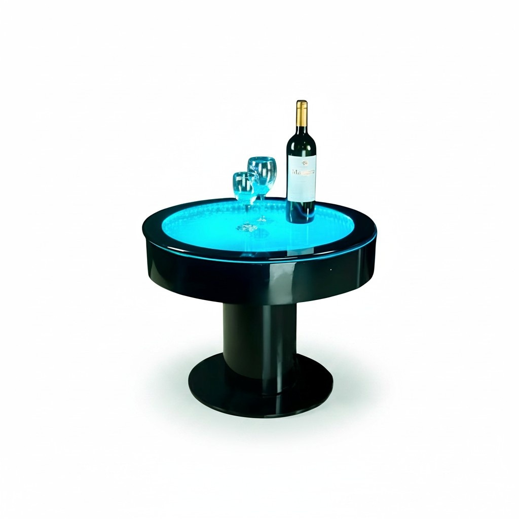 Runder Tisch Bar Rund Tische LED Wasser Spiel Beleuchtet LED Möbel