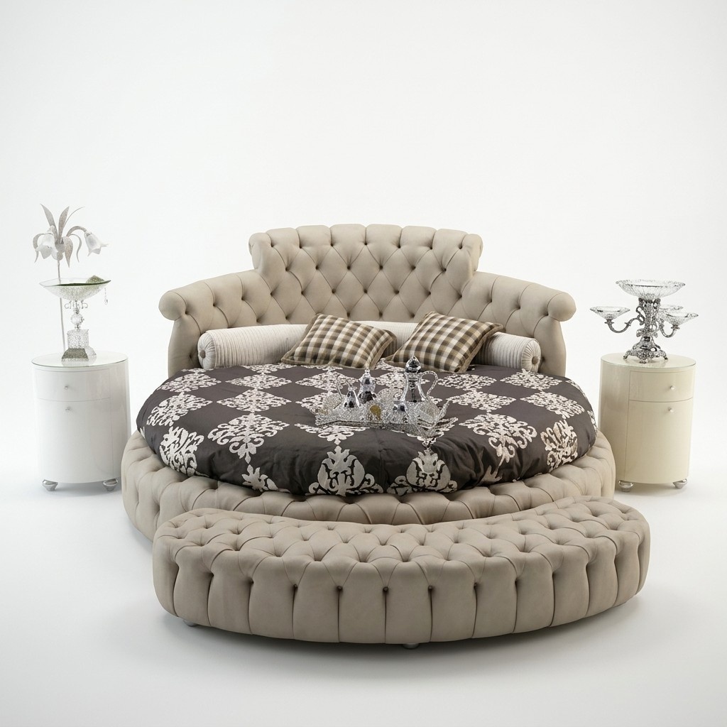 Rundes Bett Rund Design Betten Leder Doppel Luxus Hotel Gestell Schlaf