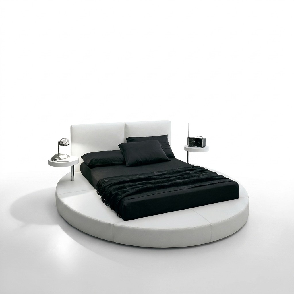 Rundes Bett Rund Design Betten Leder Doppel Luxus Hotel Gestell Schlaf