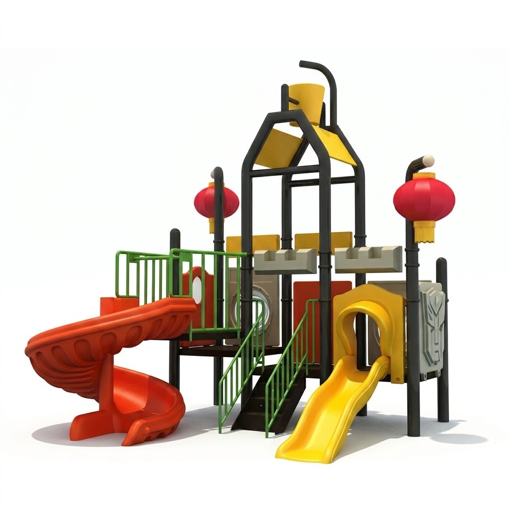 Rutschen im Kinderbecken Spielturm mit Rutschbahnen Aktivitäten im Wasser