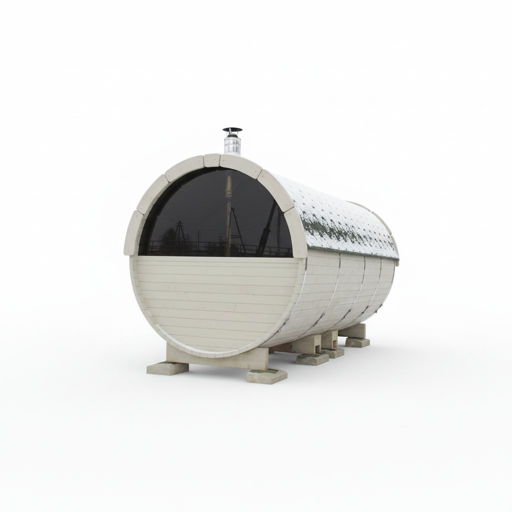 Sauna Saunafass 4,8 m Personen 6-8 Holz Thermoholz Saunakabine Fasssauna