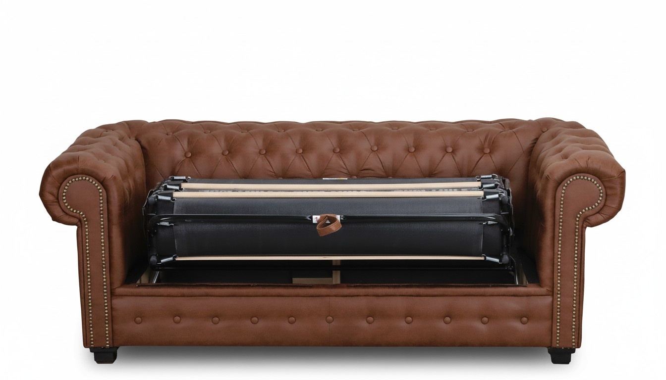 Schlafsofa Chesterfield Sofa mit Bettfunktion Couch Polster Möbel Couchen