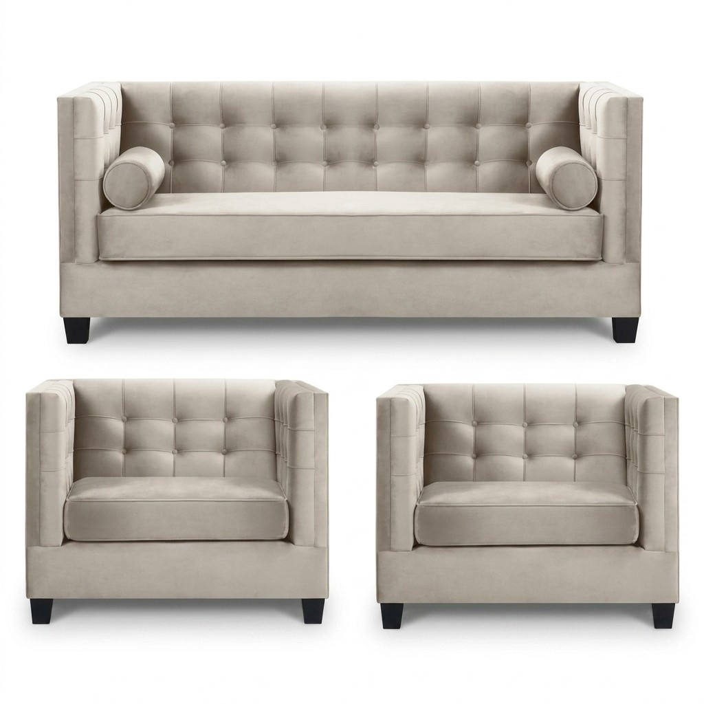 Schlafsofa Taupe Sessel Kreative Möbel Textil Stoff Neu Wohnzimmer Sofa