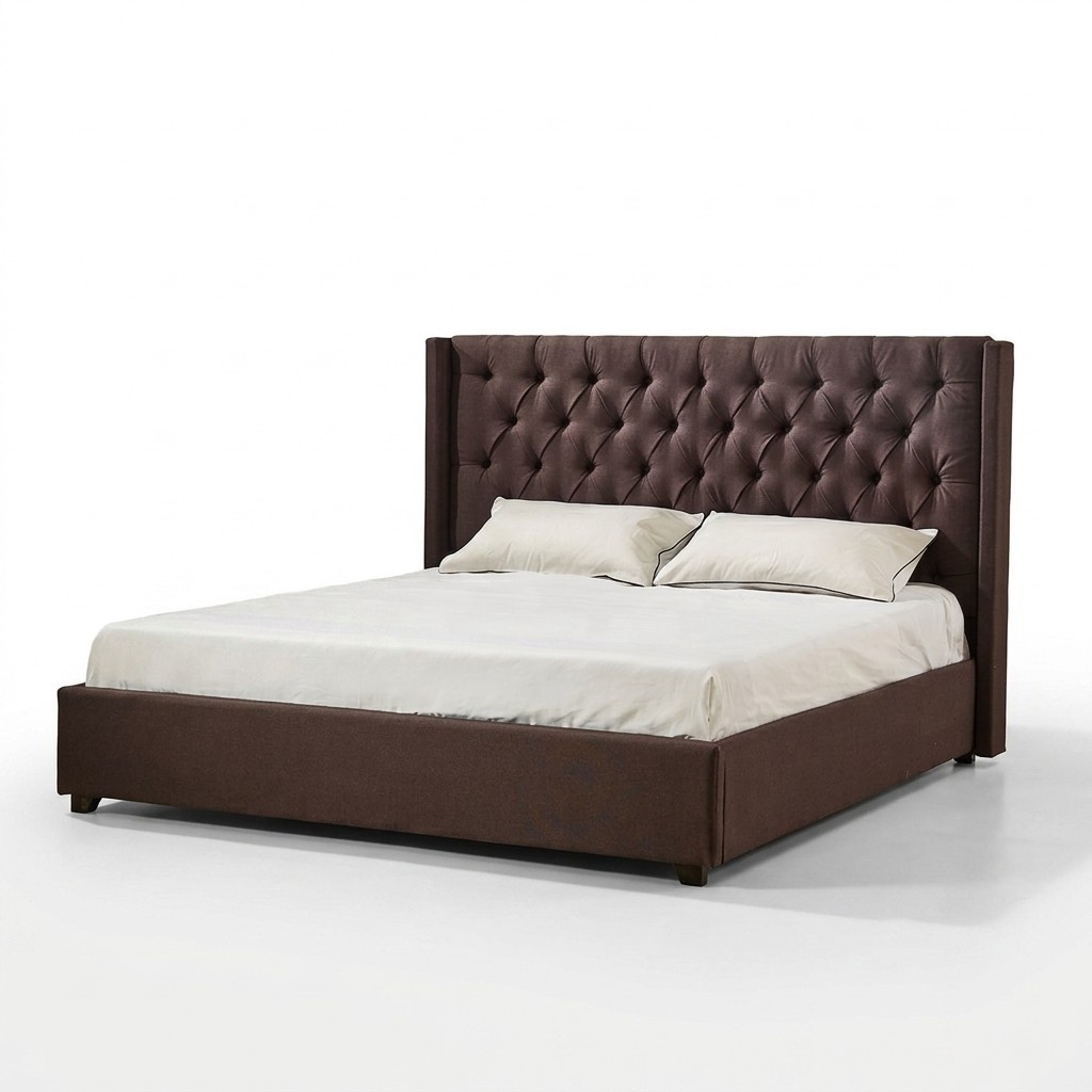 Schlafzimmer Bett 200x200cm Polster Betten Chesterfield Textil Stoff jvmoebel ®