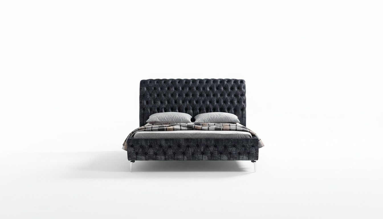 Schlafzimmer Bett 2x Nachttisch 5 tlg.Set Design Modern Luxus neu weiß