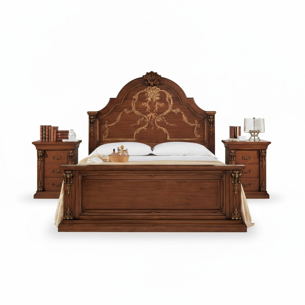 Schlafzimmer Bett Holz 160x200 Betten Braun Doppelbett Möbel Möbel