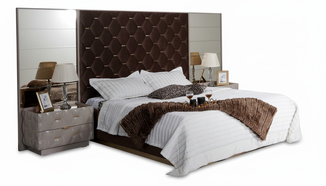 Schlafzimmer Bett Nachttisch Betten Doppel Holz Bettgestell Neu Luxus Set 3tlg.