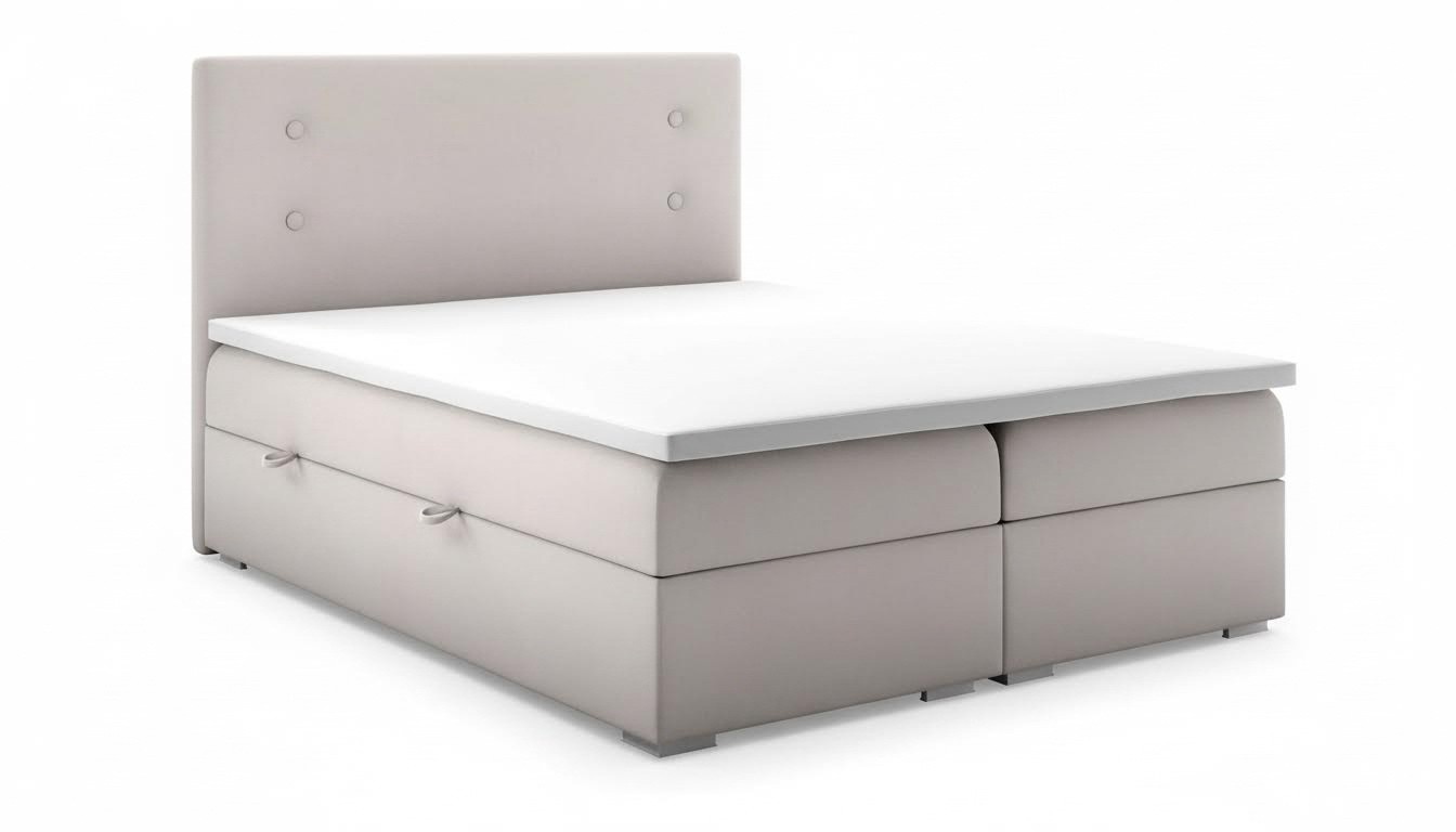 Schlafzimmer Bett Polster Modern Design Luxus Doppelbett Beige Boxspringbett