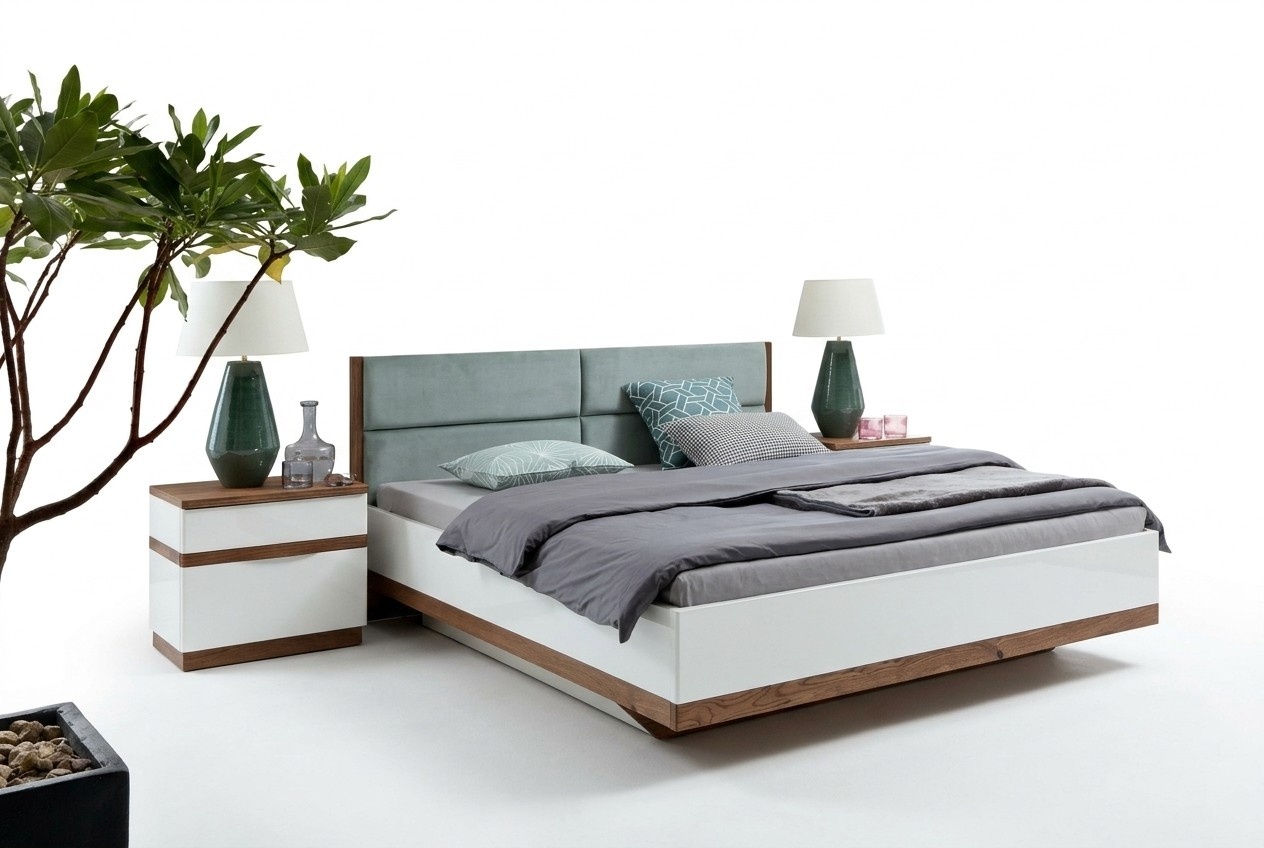 Schlafzimmer Designer Bett 2x Nachttische Luxuriöses Einrichtung Komplett