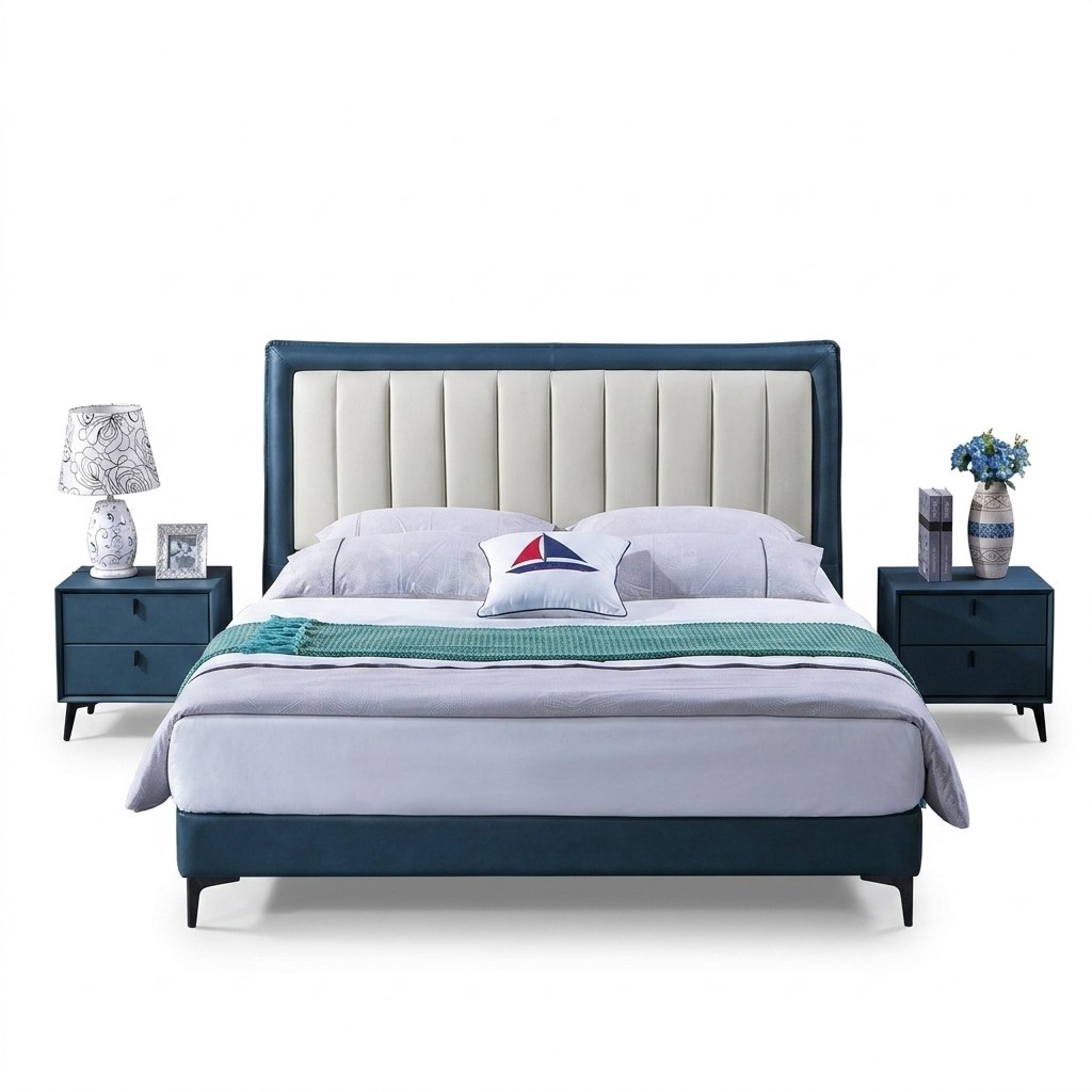 Schlafzimmer Gruppe Bett Luxus Möbel Betten Nachttische 3tlg. Garnitur