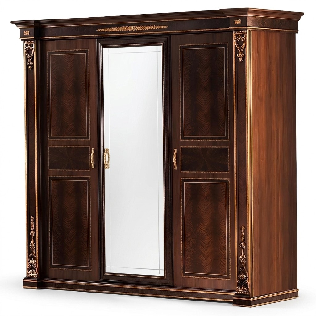 Schlafzimmer Kleiderschrank 3 türiger Holz Wandschrank Schrank arredoclassic neu