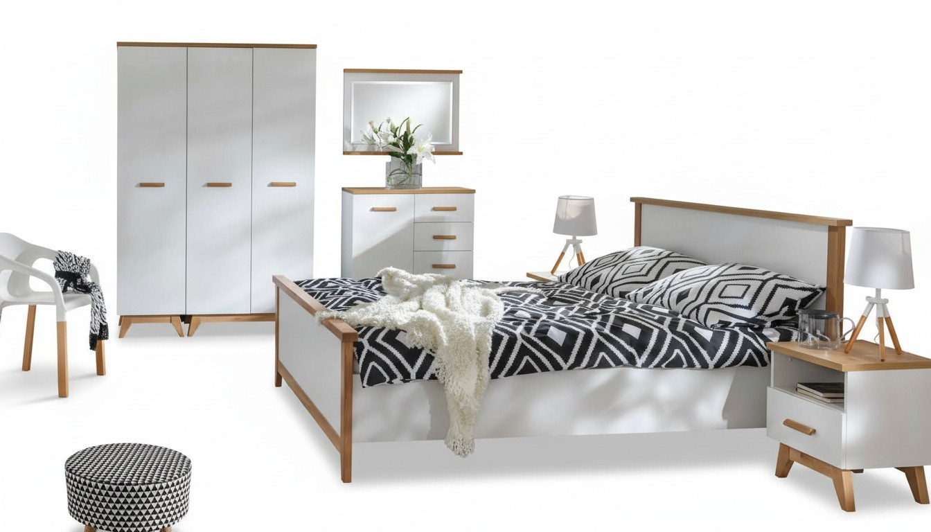 Schlafzimmer Kleiderschrank 3 türiger Holz Wandschrank Schrank Kleiderschränke