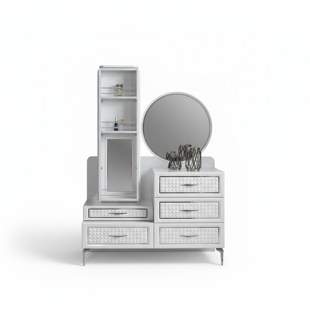 Schlafzimmer Kommode mit Spiegel Luxus Kommoden Sideboard 2tlg.