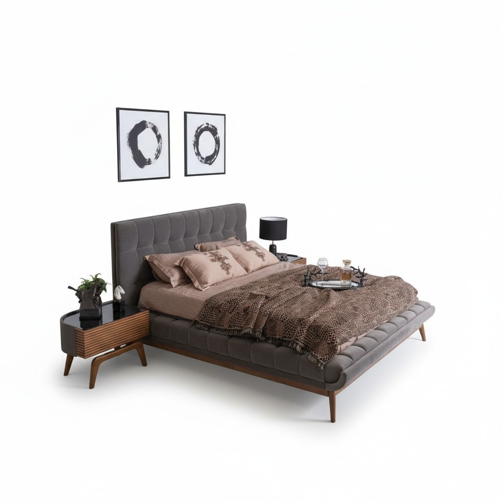 Schlafzimmer Komplett Bett Doppelbett 2x Nachttische Schlafzimmergarnitur