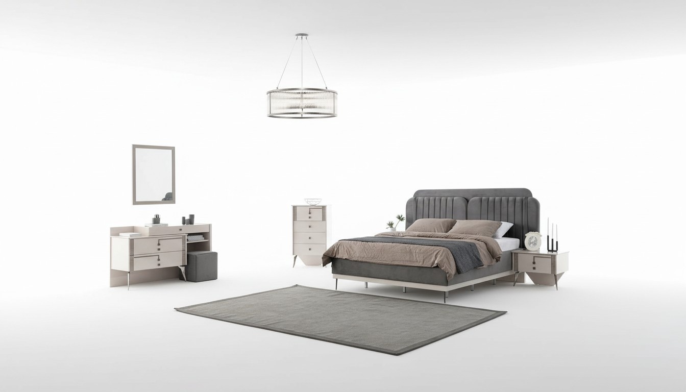 Schlafzimmer Komplette Garnitur Bett 2x Nachttische Möbel Luxus 7tlg