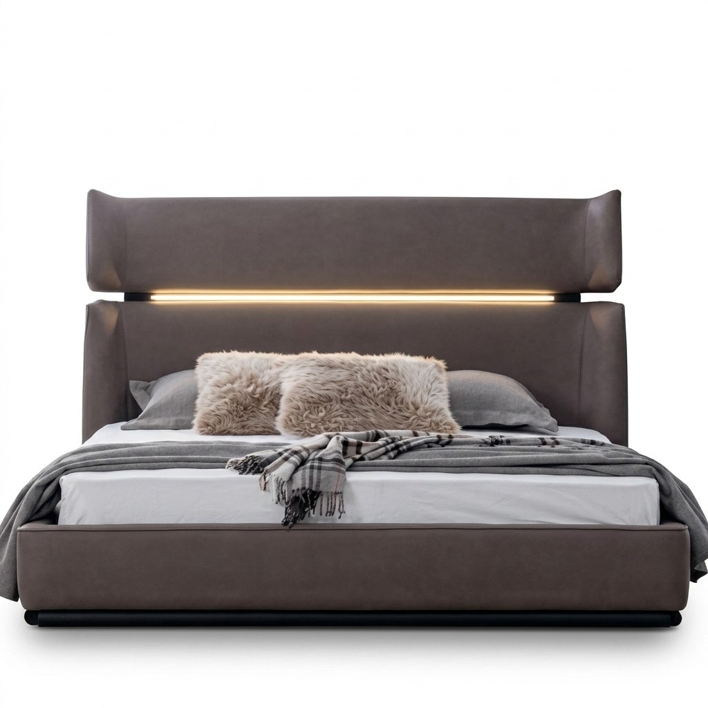 Schlafzimmer Luxus Bett Modern stilvolles Modern Bett grau 180x200