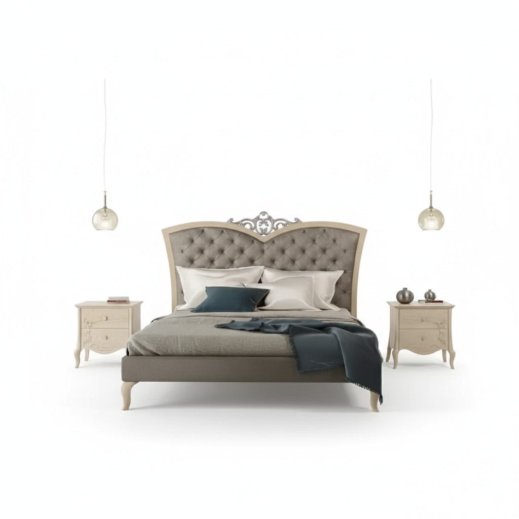 Schlafzimmer Möbel 3tlg. Set Massivholz Nachttische 2x Bett Echtes Holz