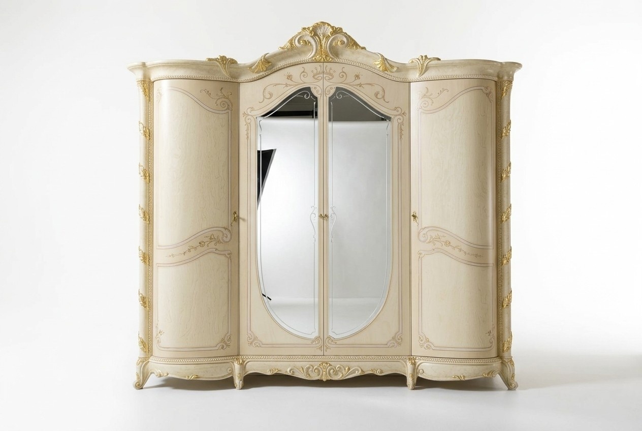 Schlafzimmer Möbel Italien Holzschrank Schrank Echtholz Kleiderschrank Massive