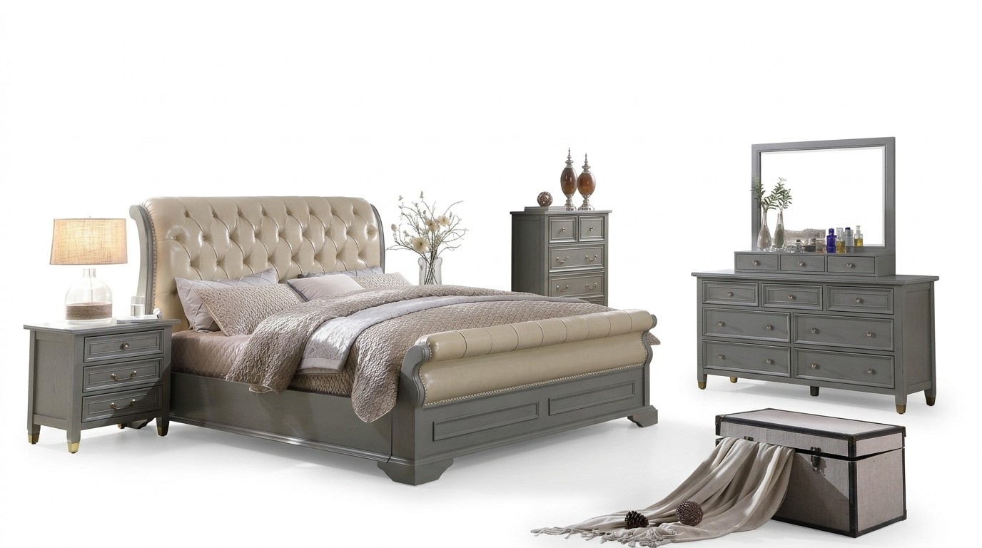 Schlafzimmer Möbel Komplette Sets Bett Nachttisch Kleiderschrank Tisch Neu 3tlg.