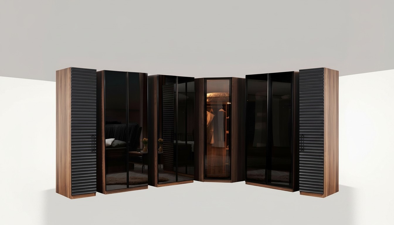 Schlafzimmer Möbel Moderner Eckschrank Luxuriöser Holz Kleiderschrank