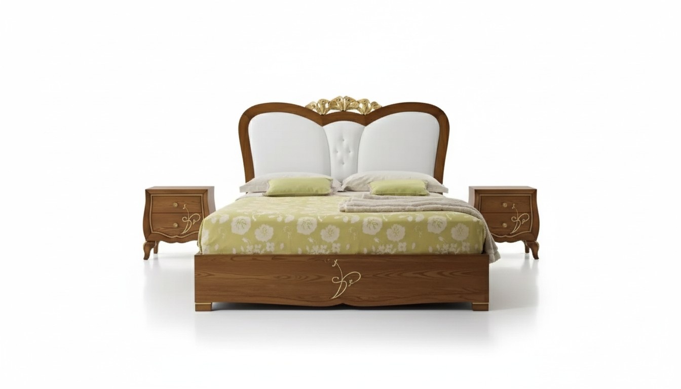 Schlafzimmer Set Bett + 2x Nachttische Betten Italienische Möbel 3tlg.