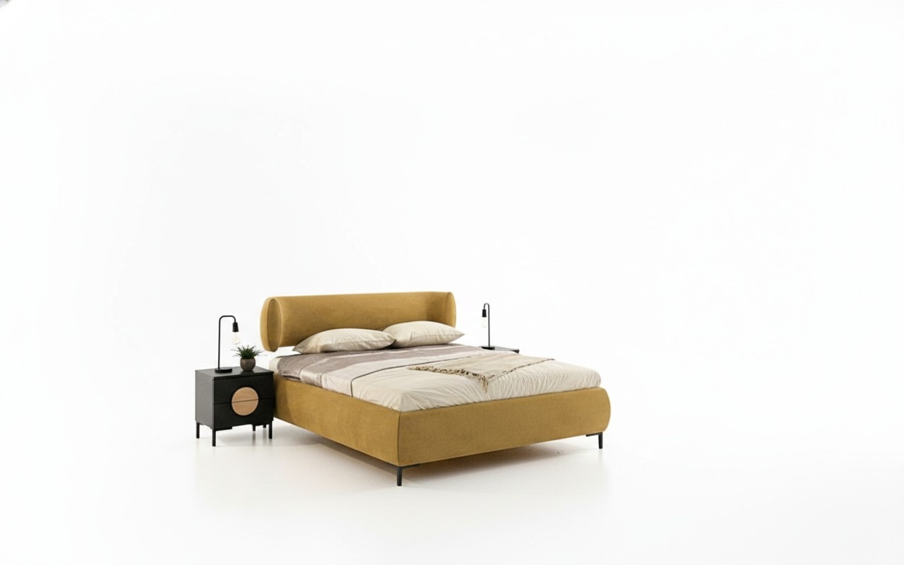 Schlafzimmer Set Bett 2x Nachttische 2x Kommode Kleiderschrank Hocker 7tlg.