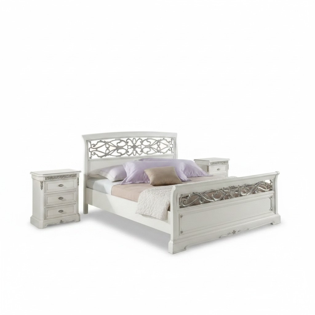 Schlafzimmer Set Bett 2x Nachttische 3 tlg. Set Designer Luxus Betten