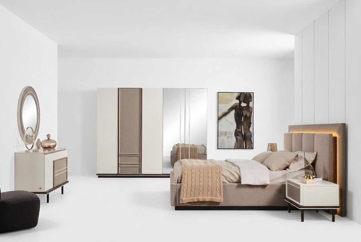 Schlafzimmer Set Bett 2xNachttische Schminktisch Luxus 6tlg Design